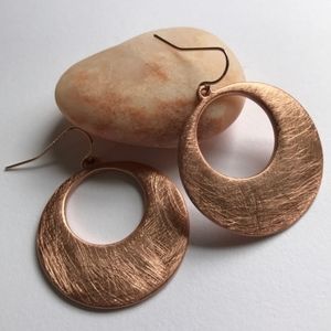 ♡ Korean Rose Gold Matte Circle Earrings